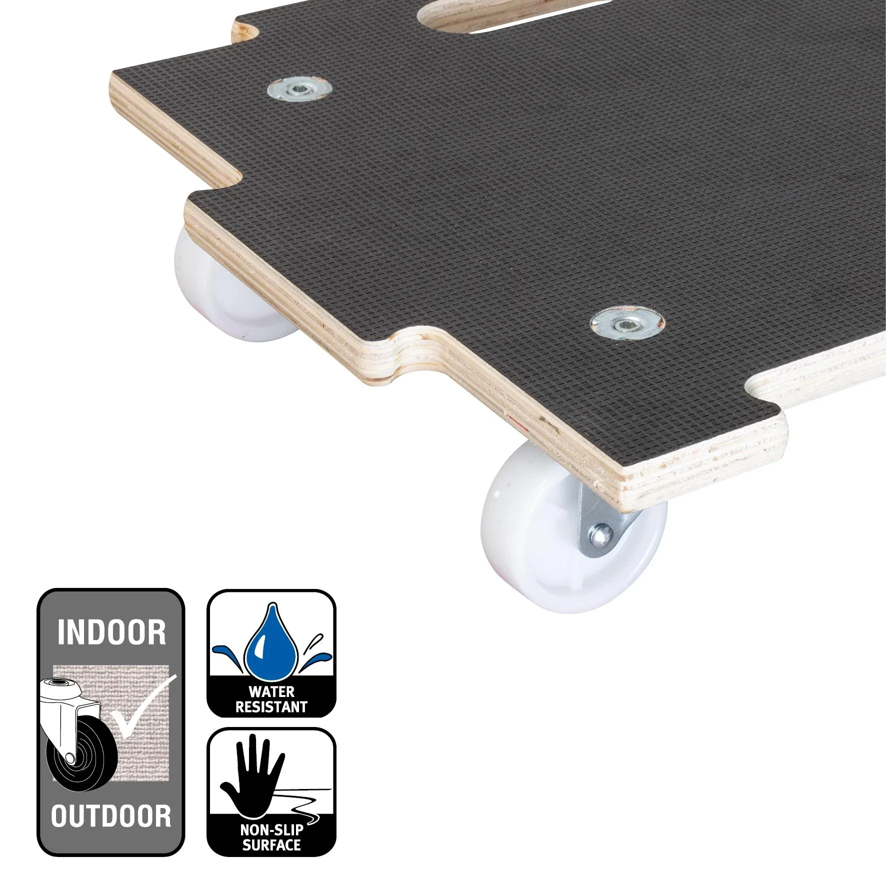 Multi Roller MR 1393, 39 x 39 x 10 cm, harte Rollen Ø 63 mm, Platte Multiplex Maxigrip FSC®, Tragkraft 200 kg - 3