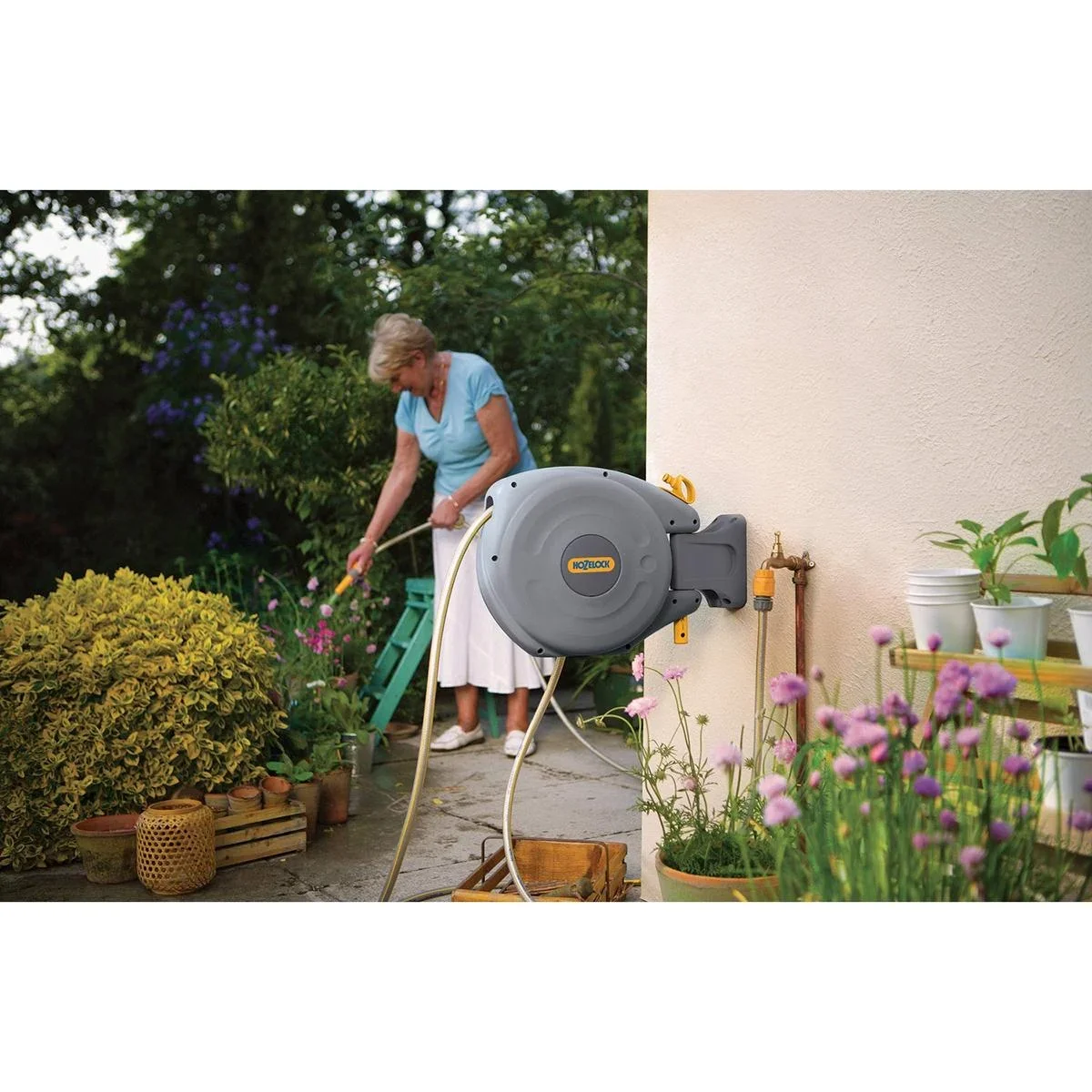 Automatischer Schlauchaufroller inklusive 10m Gartenschlauch - 1