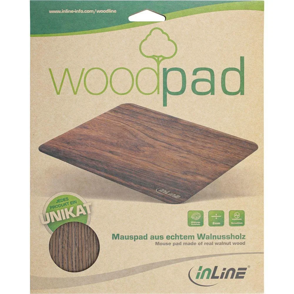 Echtholz Mauspad WoodPad, Walnuss - 0