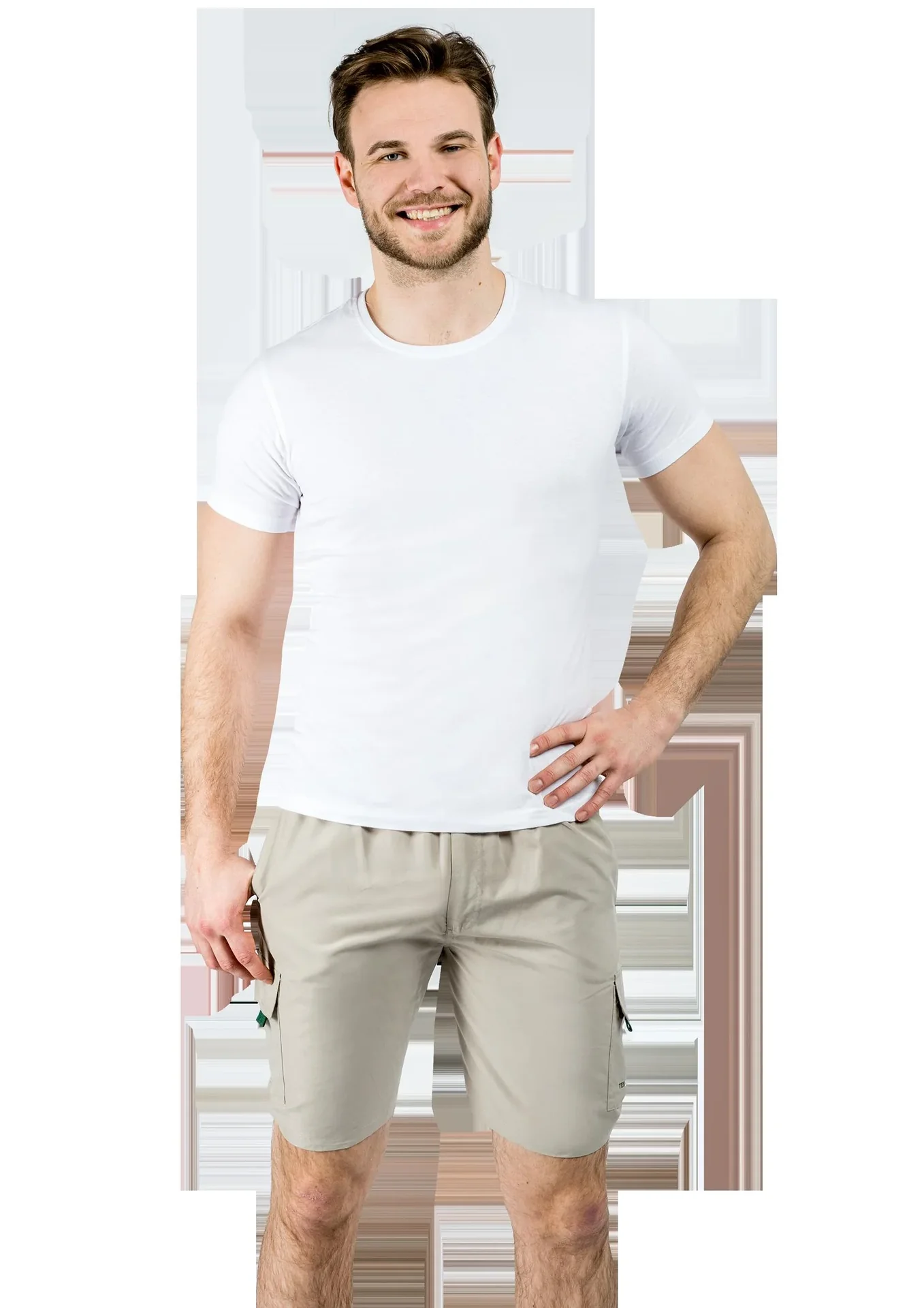 Cargoshort mit Gummizug, Farbe sand, Gr.2XL - 0