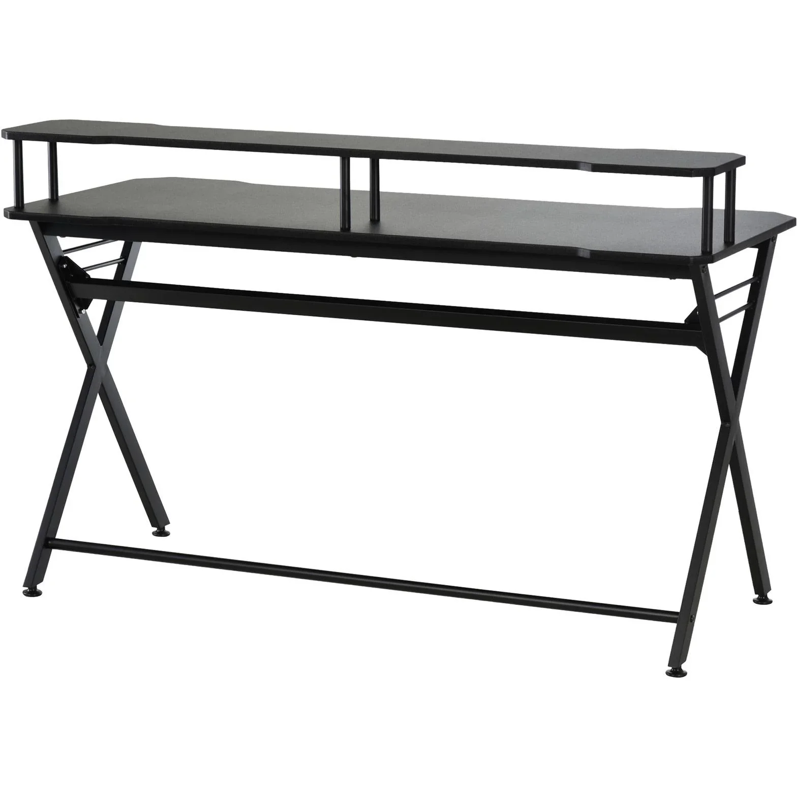 Schreibtisch mit Kopfhörerhaken, schwarz - 2