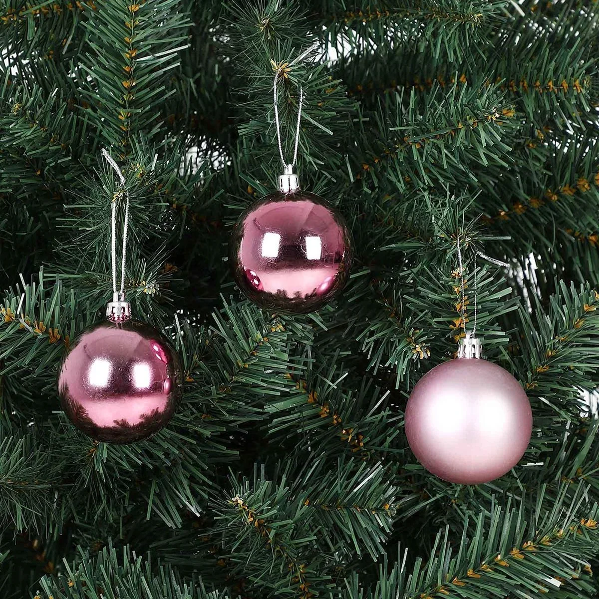 Weihnachtskugeln - Christbaumschmuck - 54 Stück Pink - 0