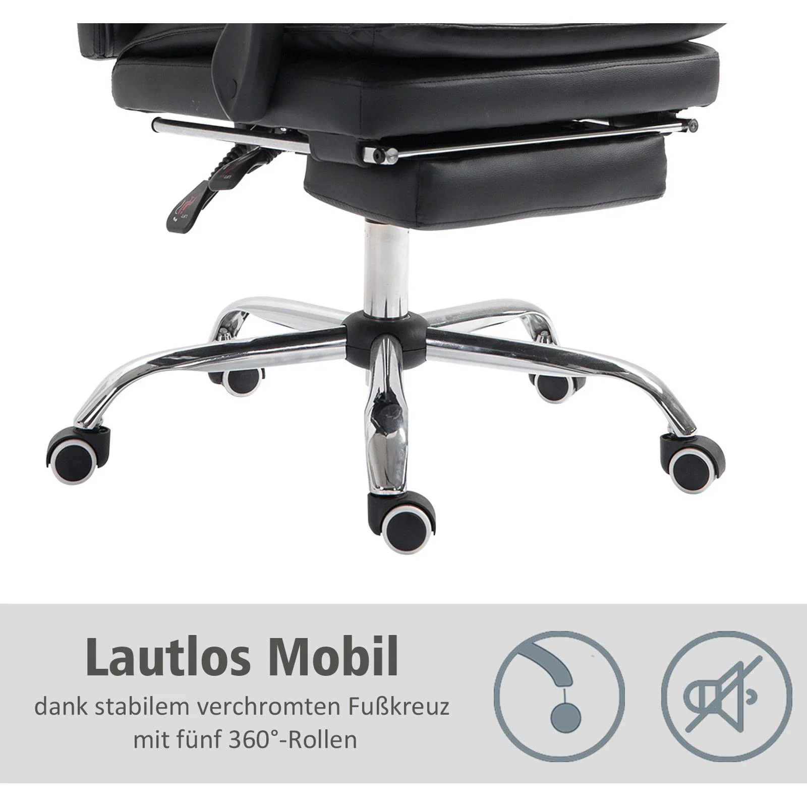 Chefsessel Bürosessel Bürostuhl Schreibtischsessel höhenverstellbar ergonomisch Schwarz 70 x 64 x (106 113) cm - 0