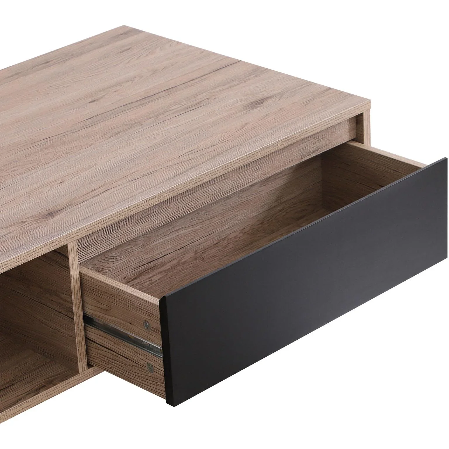 Couchtisch Beistelltisch Sofatisch Fernsehtisch Kaffeetisch 2 x Schublade 2 x Ablage Holz 120 x 56 x 35 cm - 3