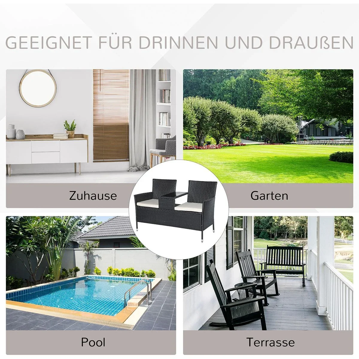 Polyrattan Gartenbank - 0