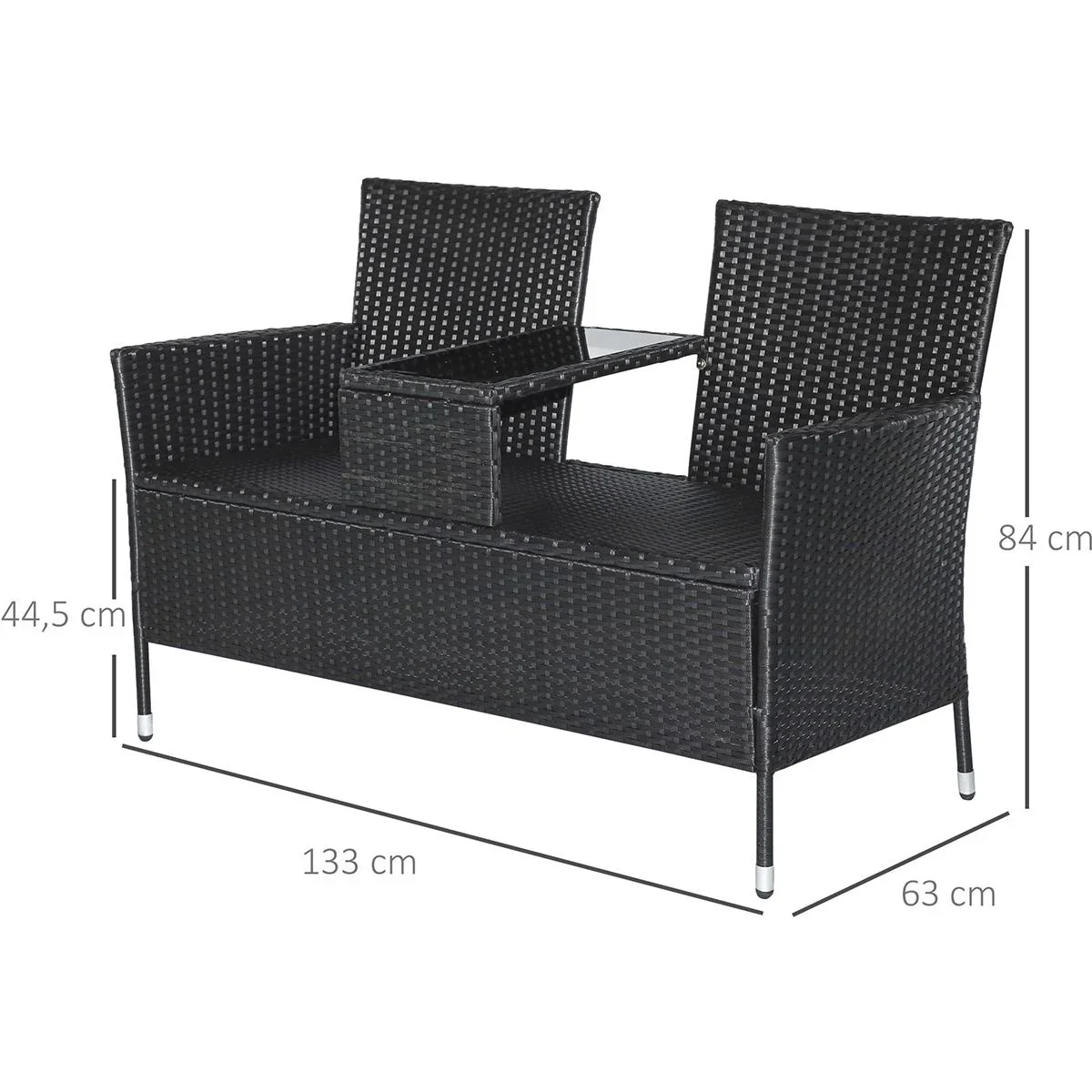 Polyrattan Gartenbank - 5