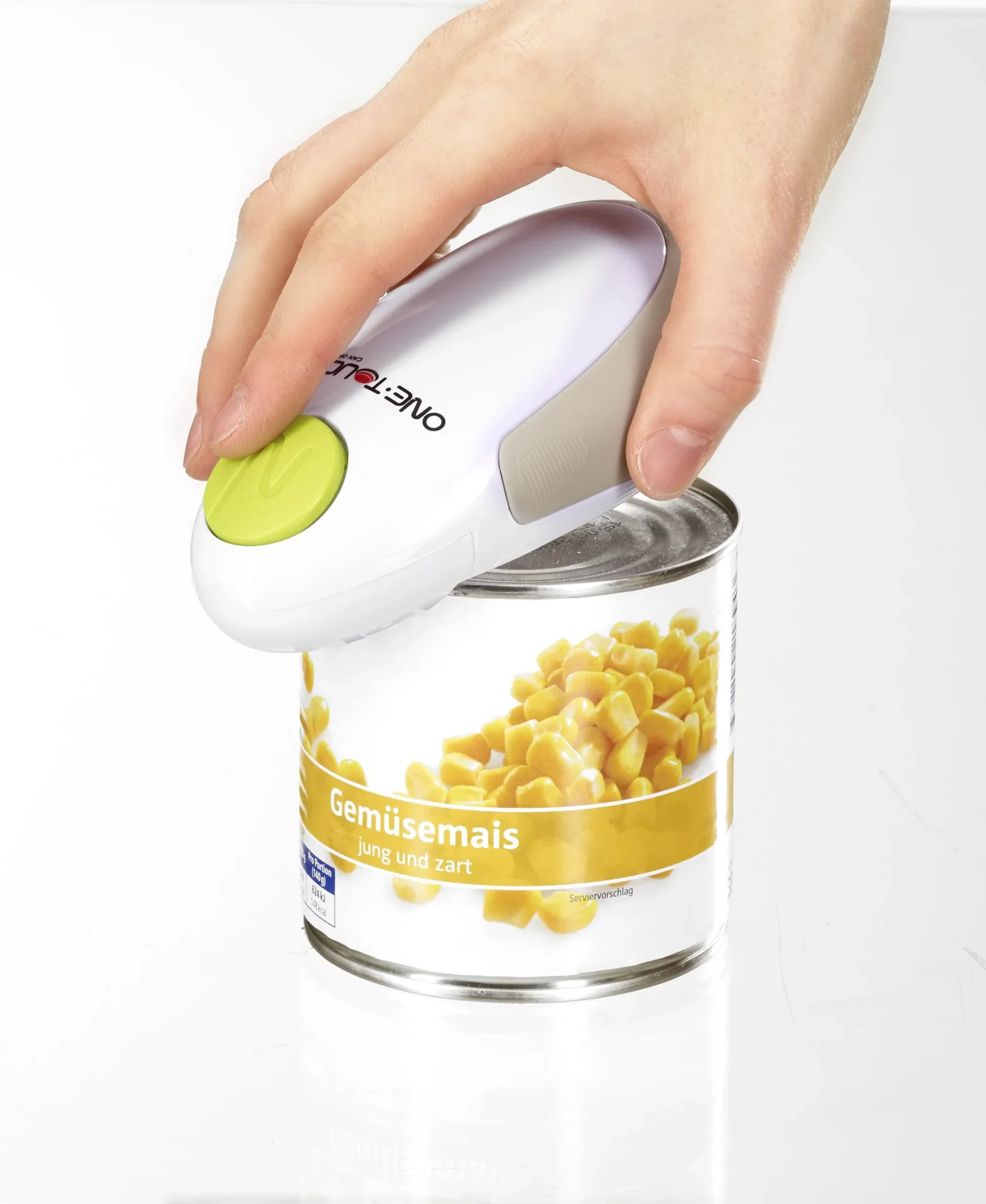 Vollautomatischer Sicherheits-Dosenöffner, Weiß/ Grün - 4