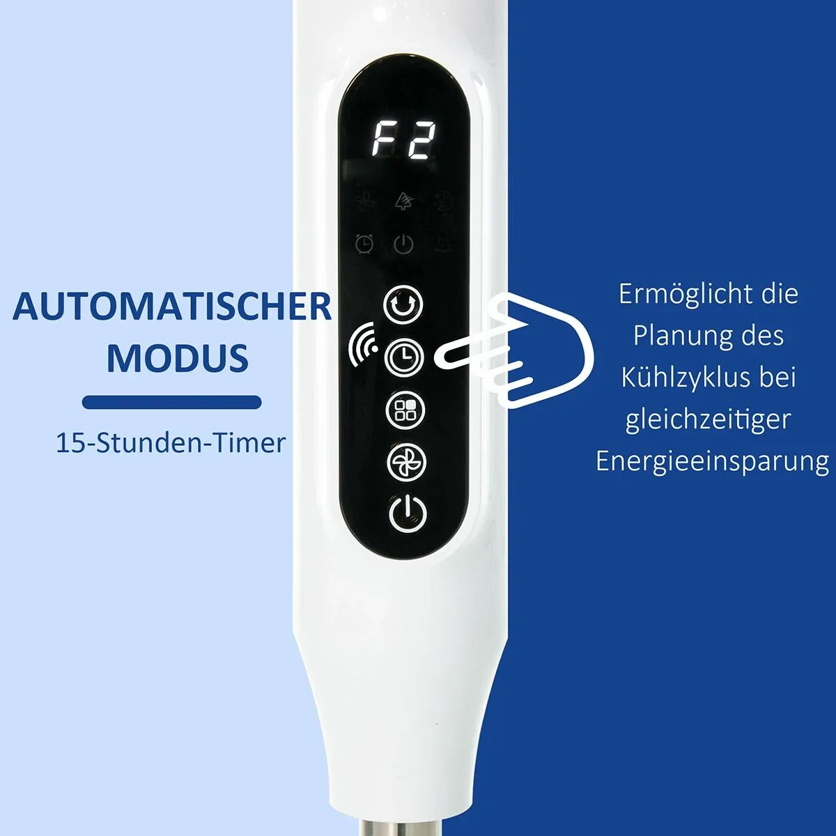 Standventilator mit 3 Belüftungsstufen schwarz/weiß - 1