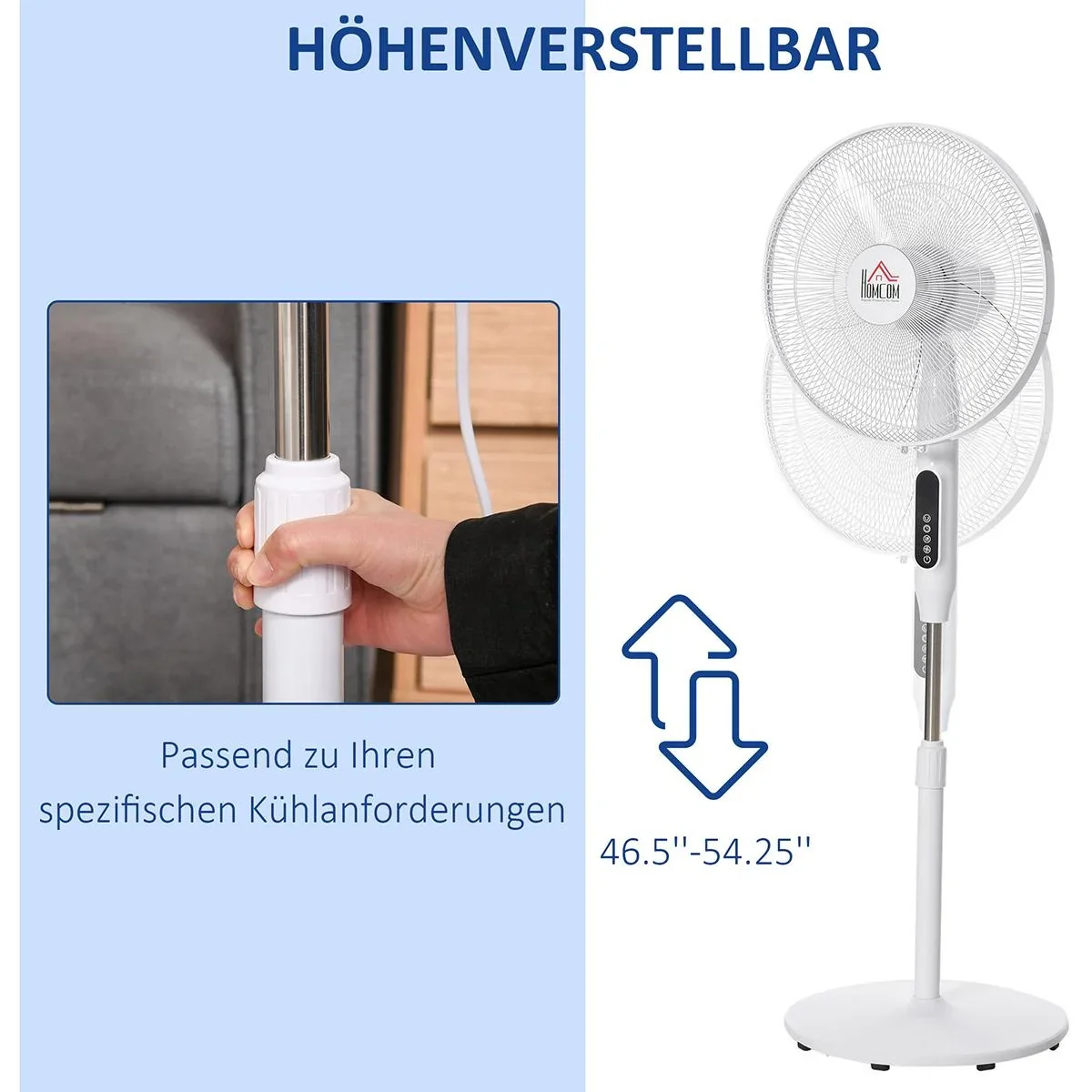 Standventilator mit 3 Belüftungsstufen schwarz/weiß - 7