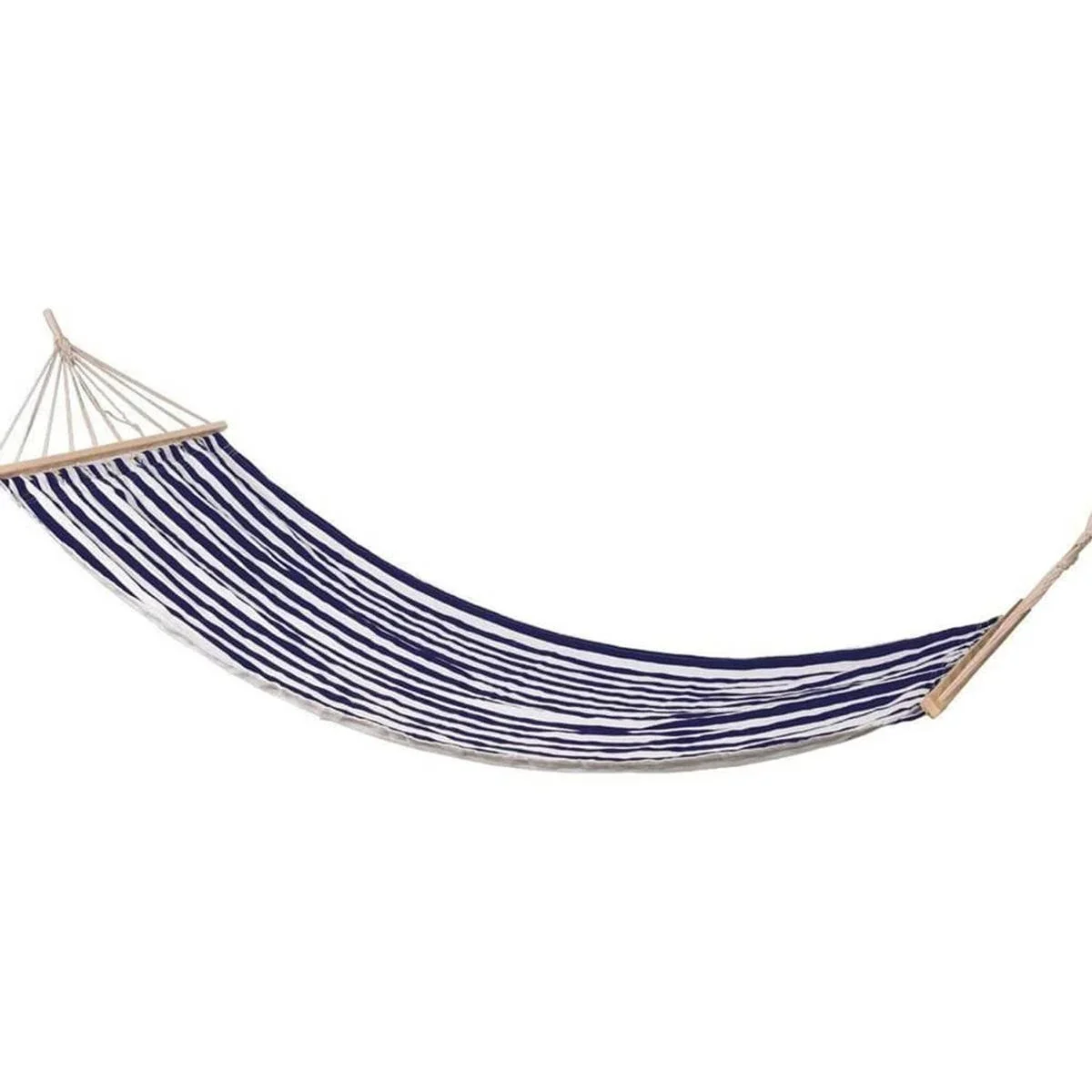 Hängematte / Hammock - 200 x 80 cm -White/Blue + INCL. Pro Garden Aufhängeset für Hängematte - 2