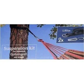 Hängematte / Hammock - 200 x 80 cm -White/Blue + INCL. Pro Garden Aufhängeset für Hängematte - 3