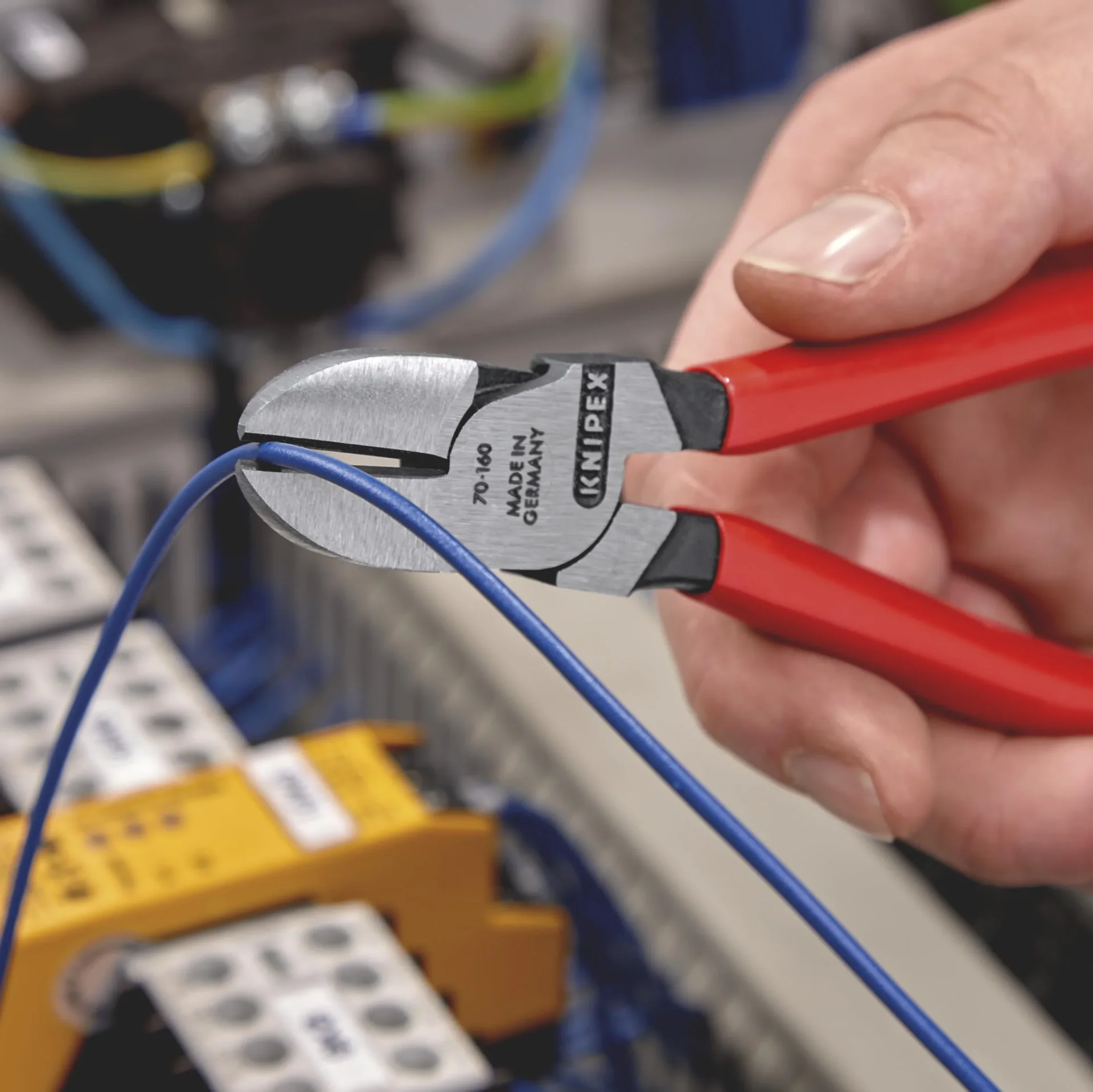 Seitenschneider mit Kunststoff überzogen schwarz atramentiert poliert 160 mm Schneide mit Facette - 3