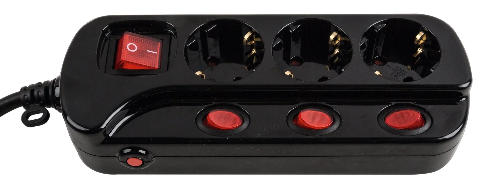 Steckdosenleiste mit 1,5 Meter Anschlusskabel - 3-fach, schwarz - 0