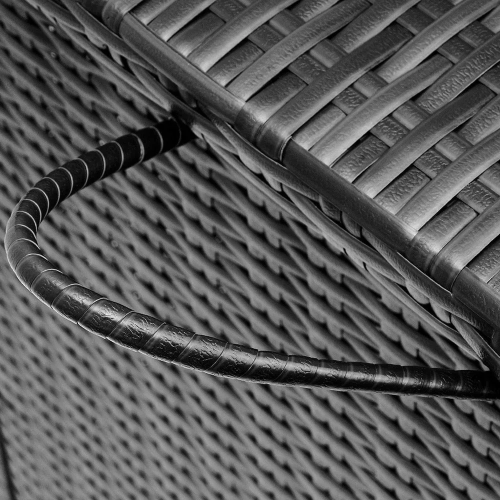 Aufbewahrungsbox Polyrotan auf Rädern schwarz 122 x 56 x 61cm - 0