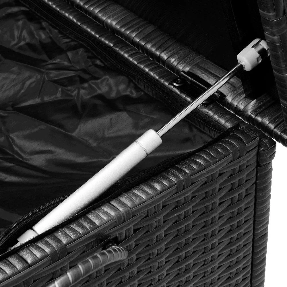 Aufbewahrungsbox Polyrotan auf Rädern schwarz 122 x 56 x 61cm - 1