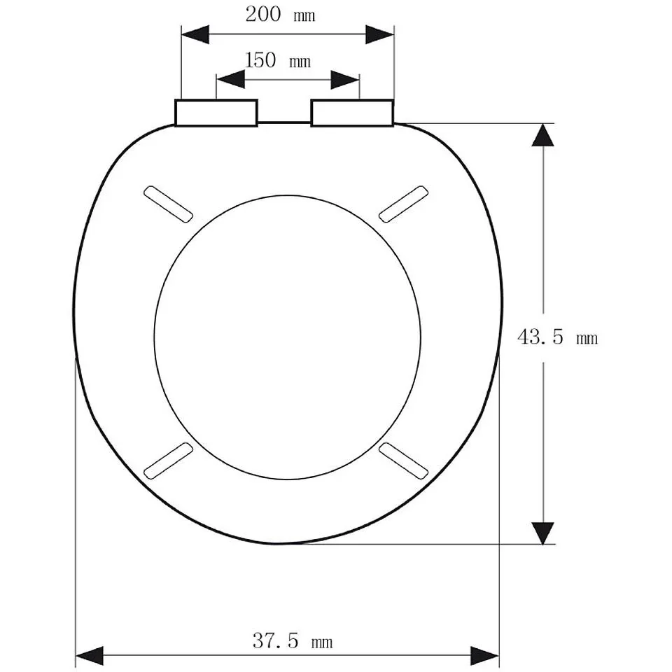 Toilettensitz Stonedesign 35cm x 38cm x 5cm mit Absenkautomatik und Edelstahlscharnieren - 1
