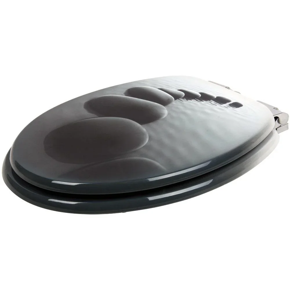 Toilettensitz Stonedesign 35cm x 38cm x 5cm mit Absenkautomatik und Edelstahlscharnieren - 2