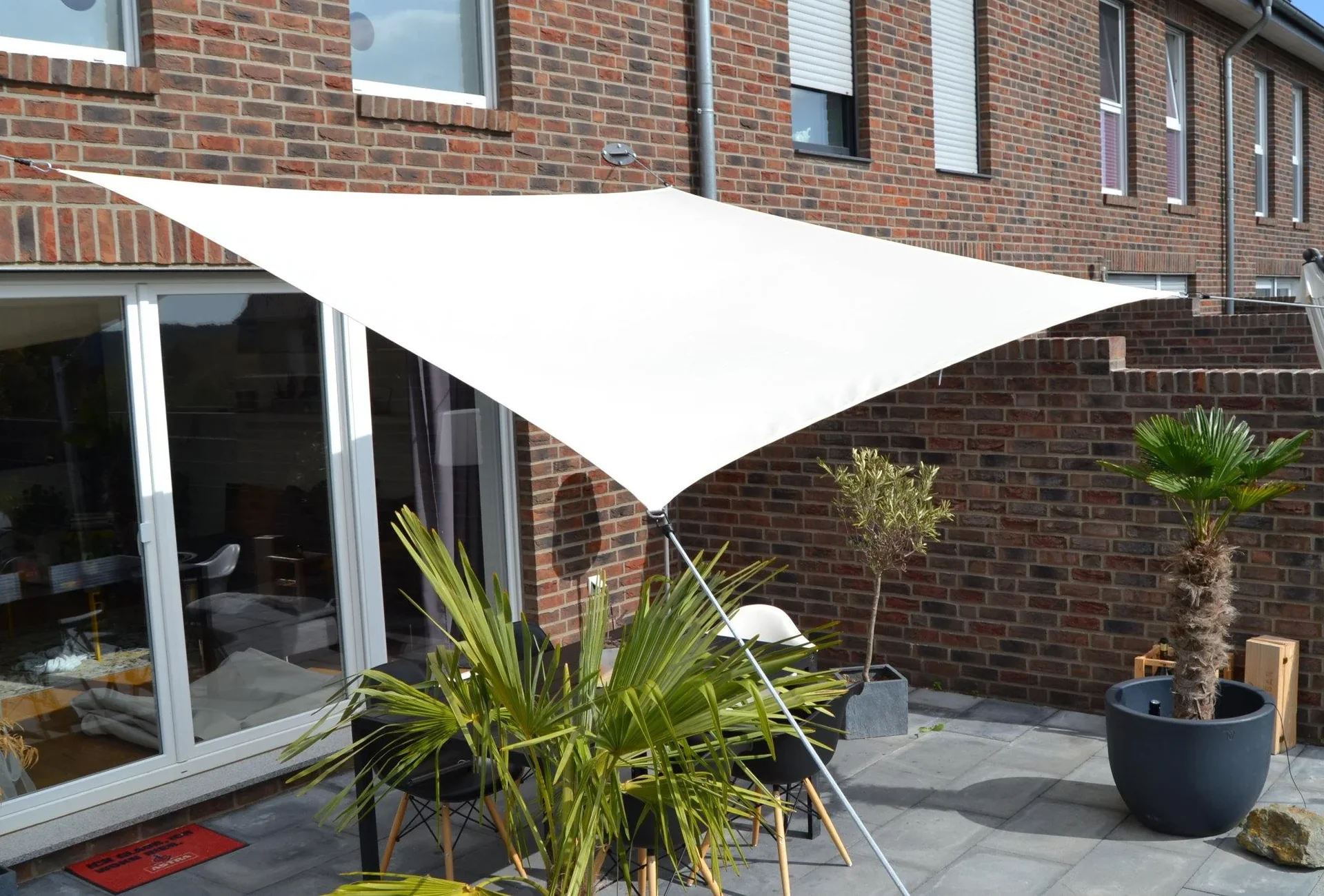 Viereck-Sonnensegel wasserabweisend elfenbein 250 x 300cm - 3