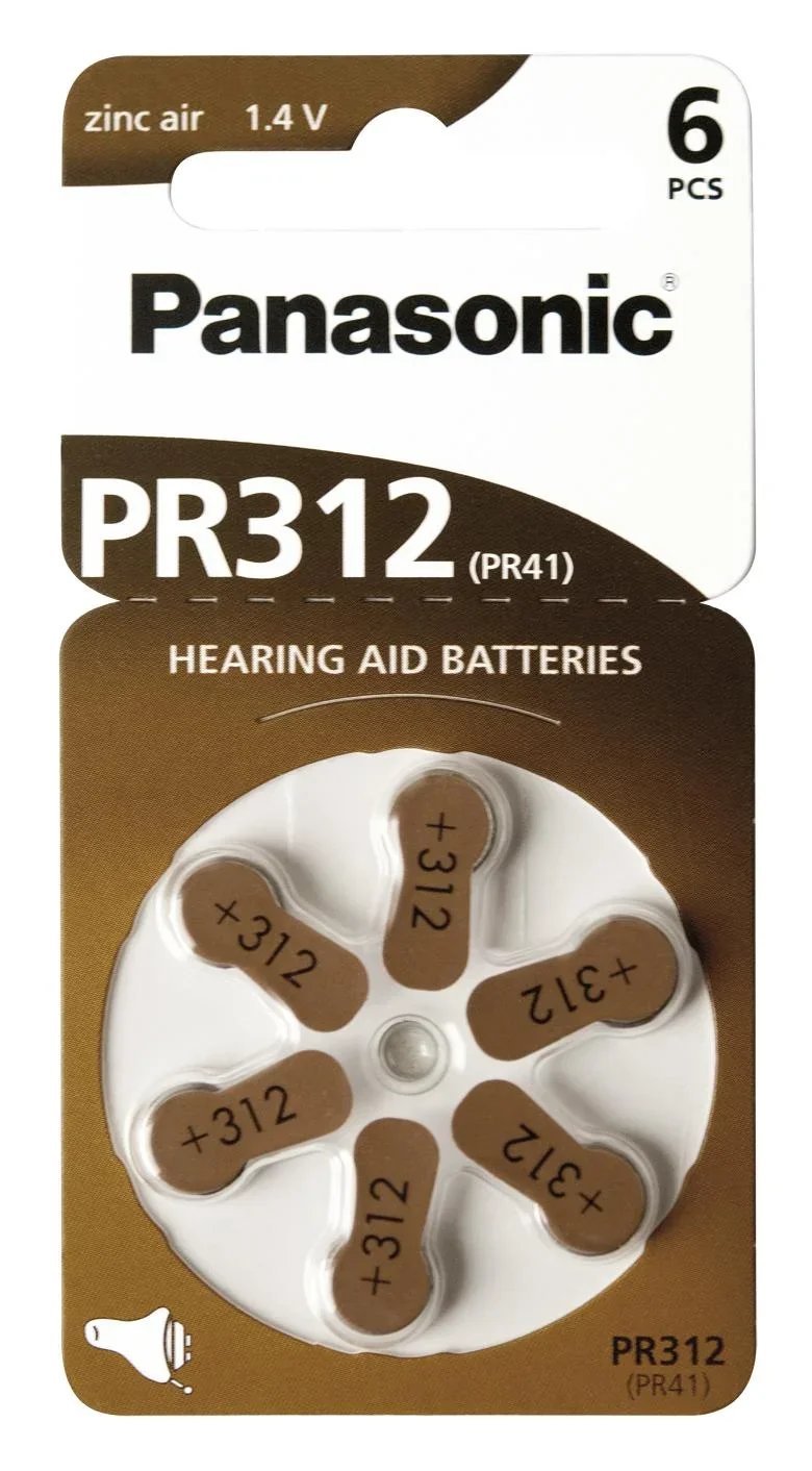 Zink-Luft Hörgerätebatterien BRAUN PR312 - 6 Stück - 0