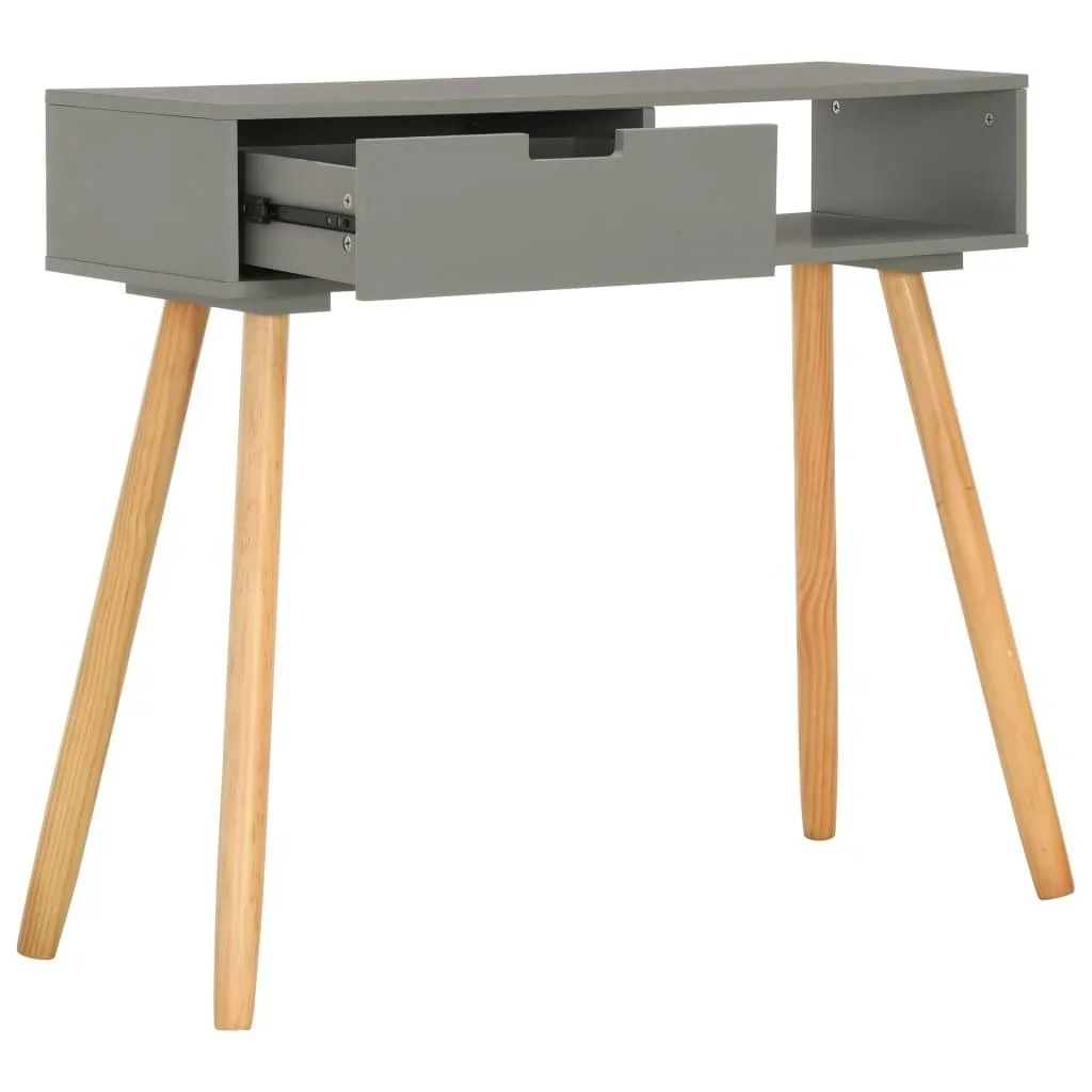 Wandtisch 80x30x72 cm Kiefer massiv grau - 4