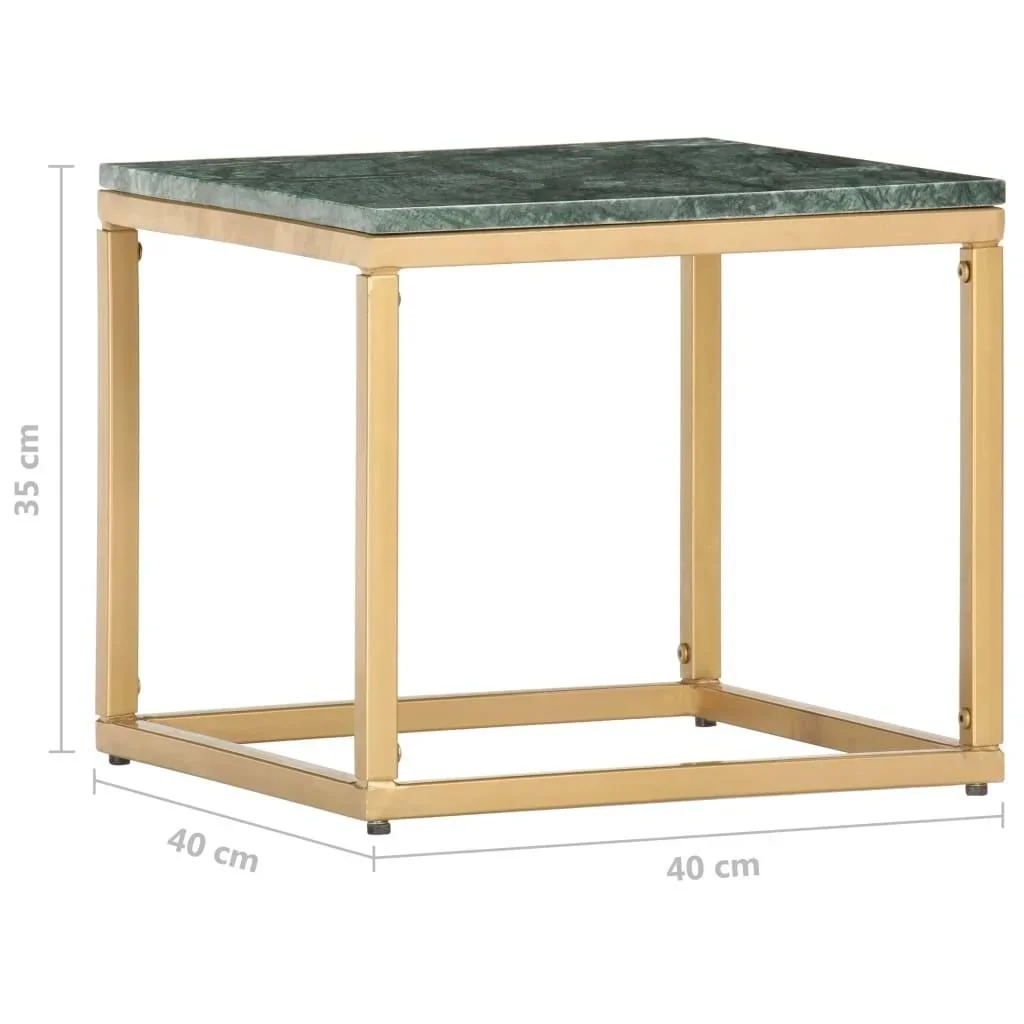 Couchtisch 40x40x35 cm Echtstein mit Marmorstruktur grün - 4