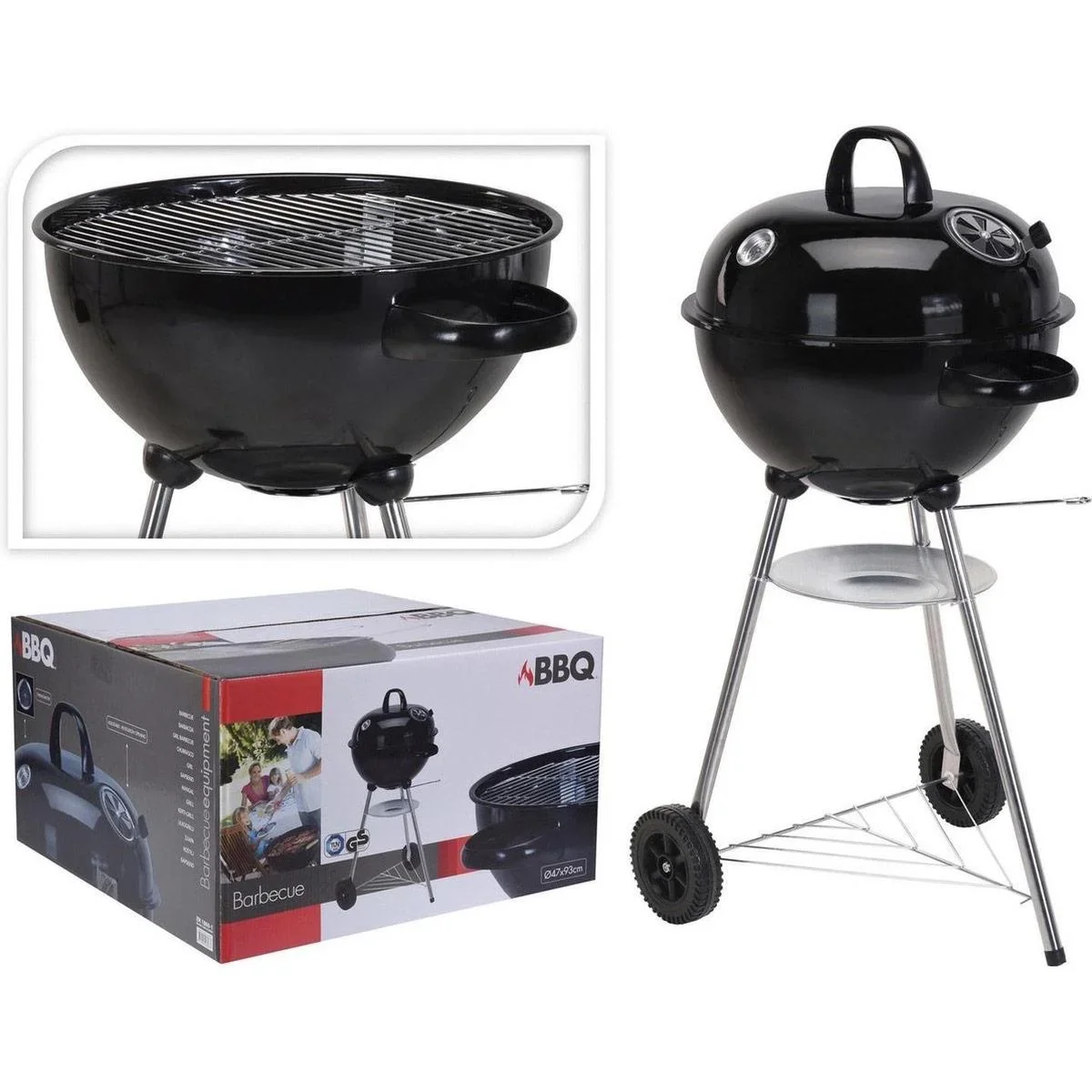 BBQ Holzkohlegrill mit Thermometer - Ø47 cm - 1