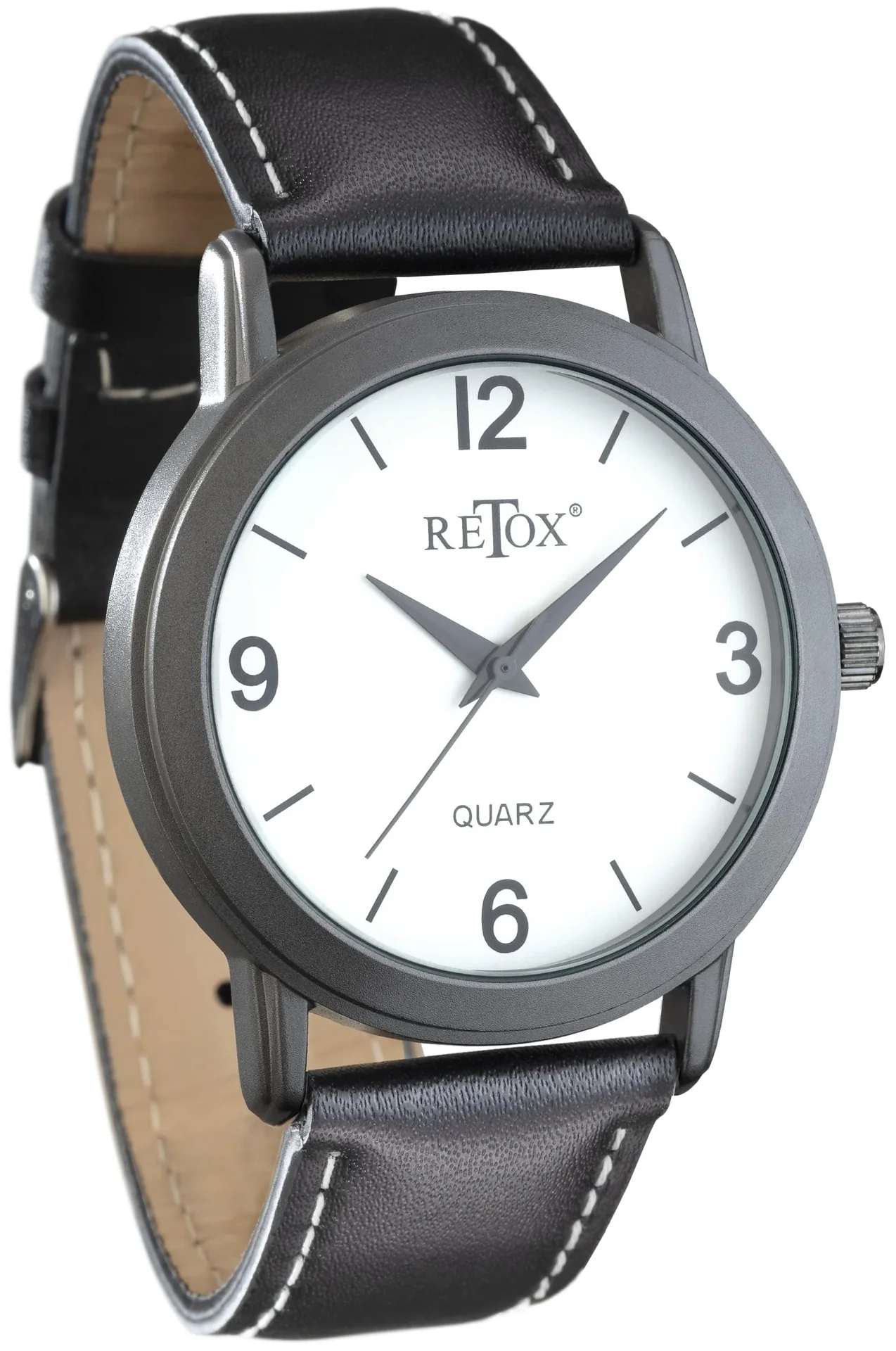 Uhren Set für Sie und Ihn in Titanoptik und Echtleder-Armband - 0