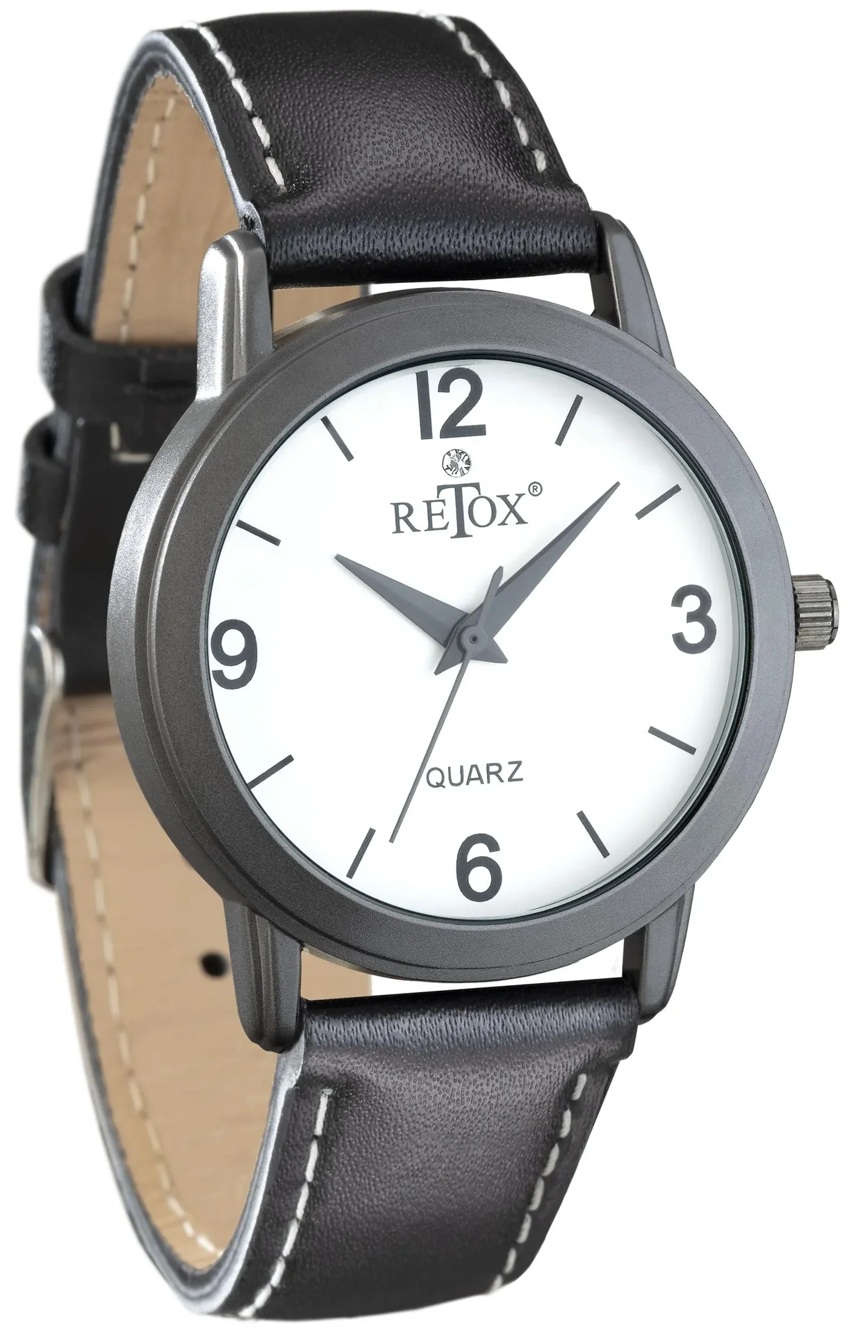 Uhren Set für Sie und Ihn in Titanoptik und Echtleder-Armband - 1