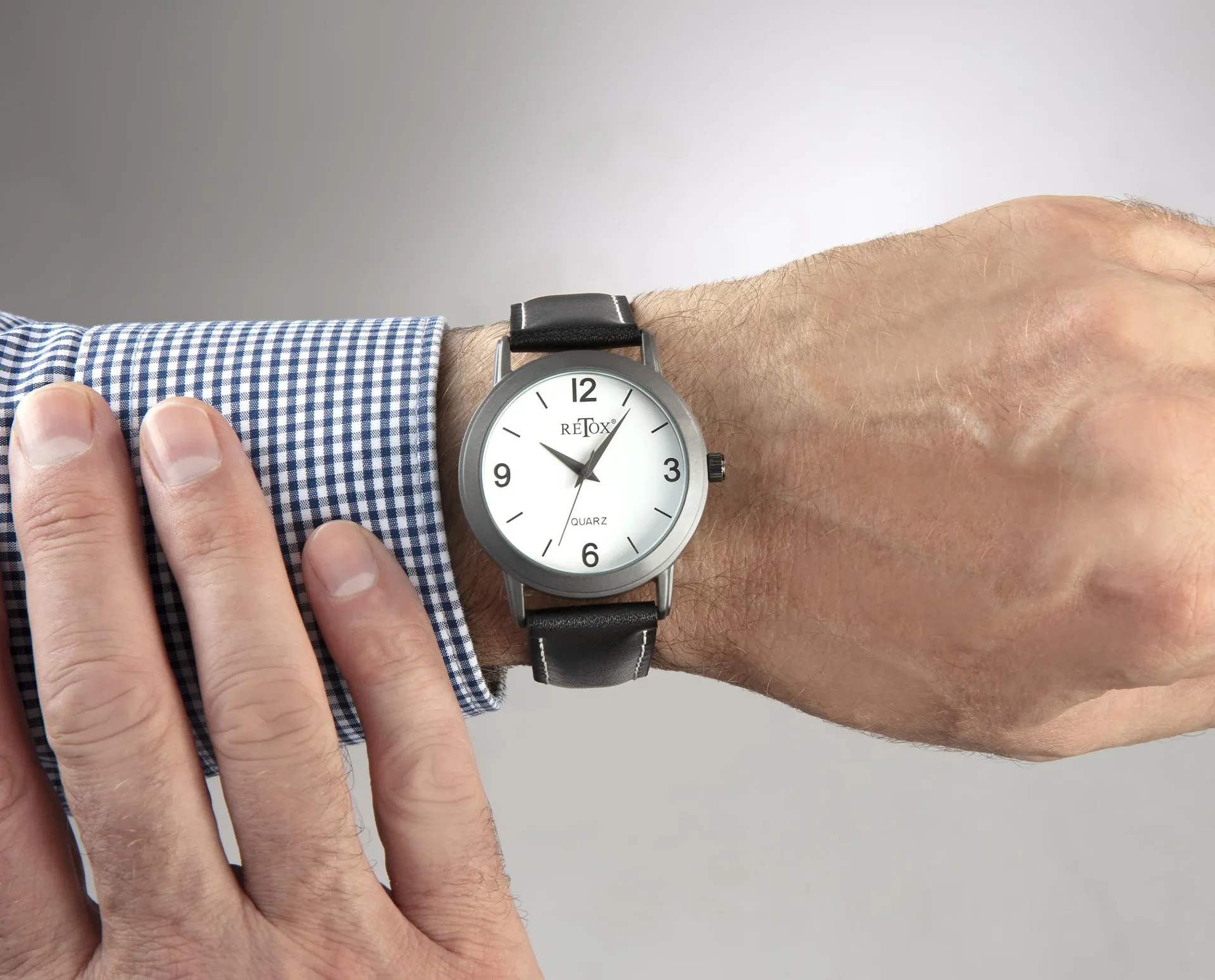 Uhren Set für Sie und Ihn in Titanoptik und Echtleder-Armband - 7