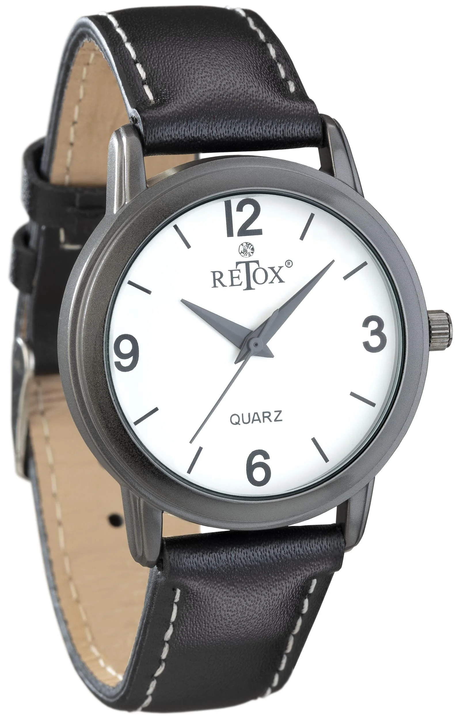 Uhren Set für Sie und Ihn in Titanoptik und Echtleder-Armband - 8