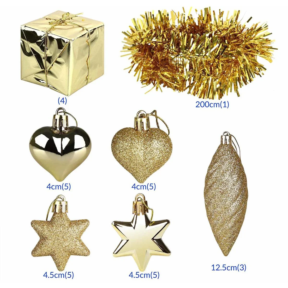 Weihnachtskugeln - Christbaumschmuck - Gold 103 Stk. - 3