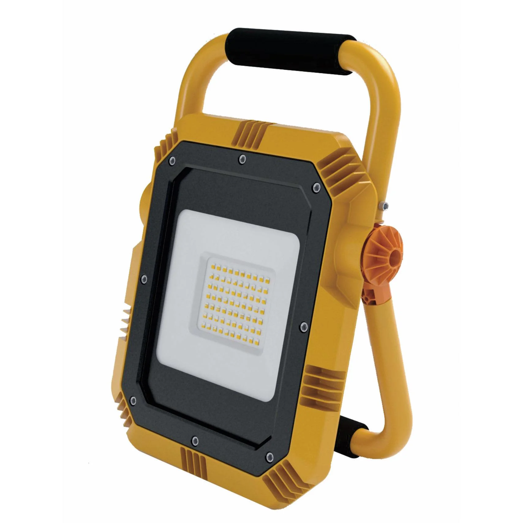 VT-51 LED-Arbeitsleuchte / Bauleuchte mit Fassung - 50 W - 4000 Lumen - Schwarz / Gelb - 6400K - 1