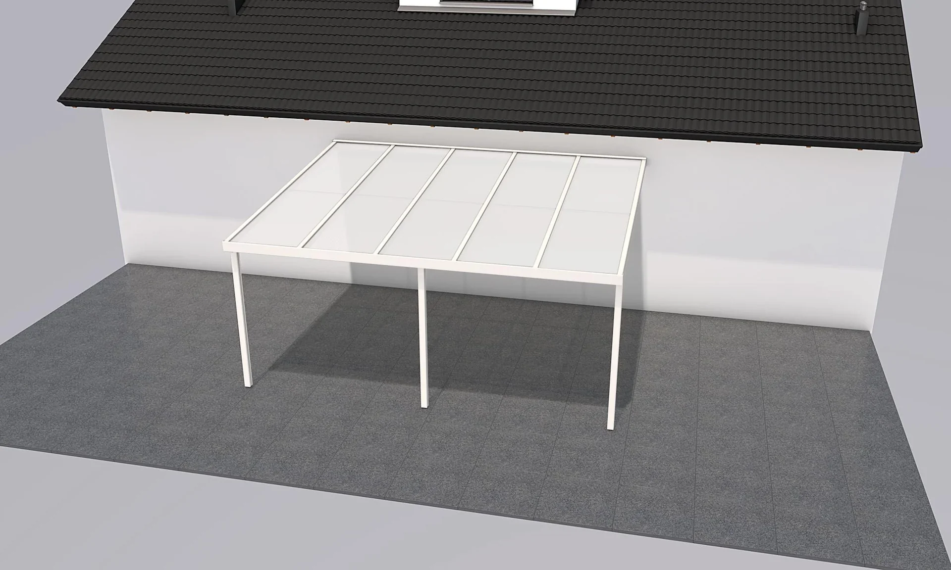 Terrassendach Premium, weiß, 5100 x 4060 mm - Klima blue - 0