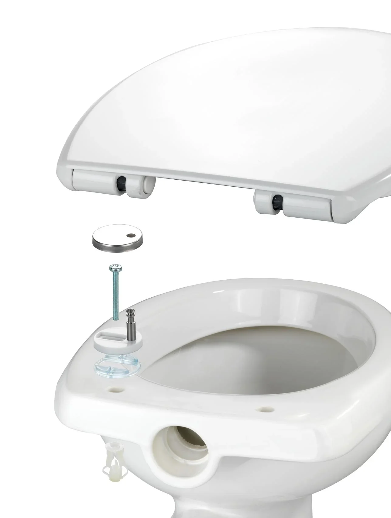 Premium WC-Sitz Tallone Weiß, Duroplast, 2-Knopf Fix-Clip Edelstahlbefestigung - 1