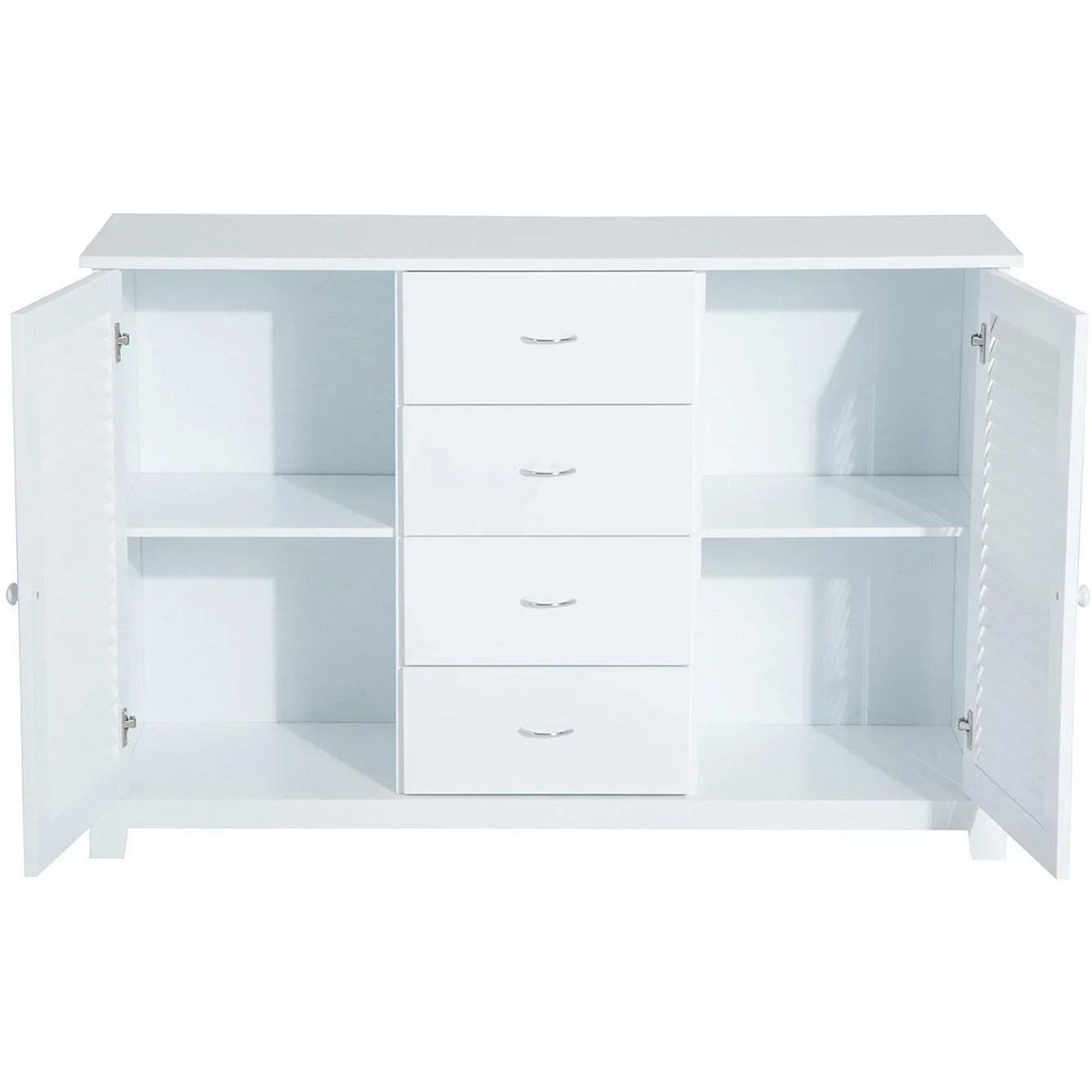 Sideboard Kommode Lamellentür Weiß - 2