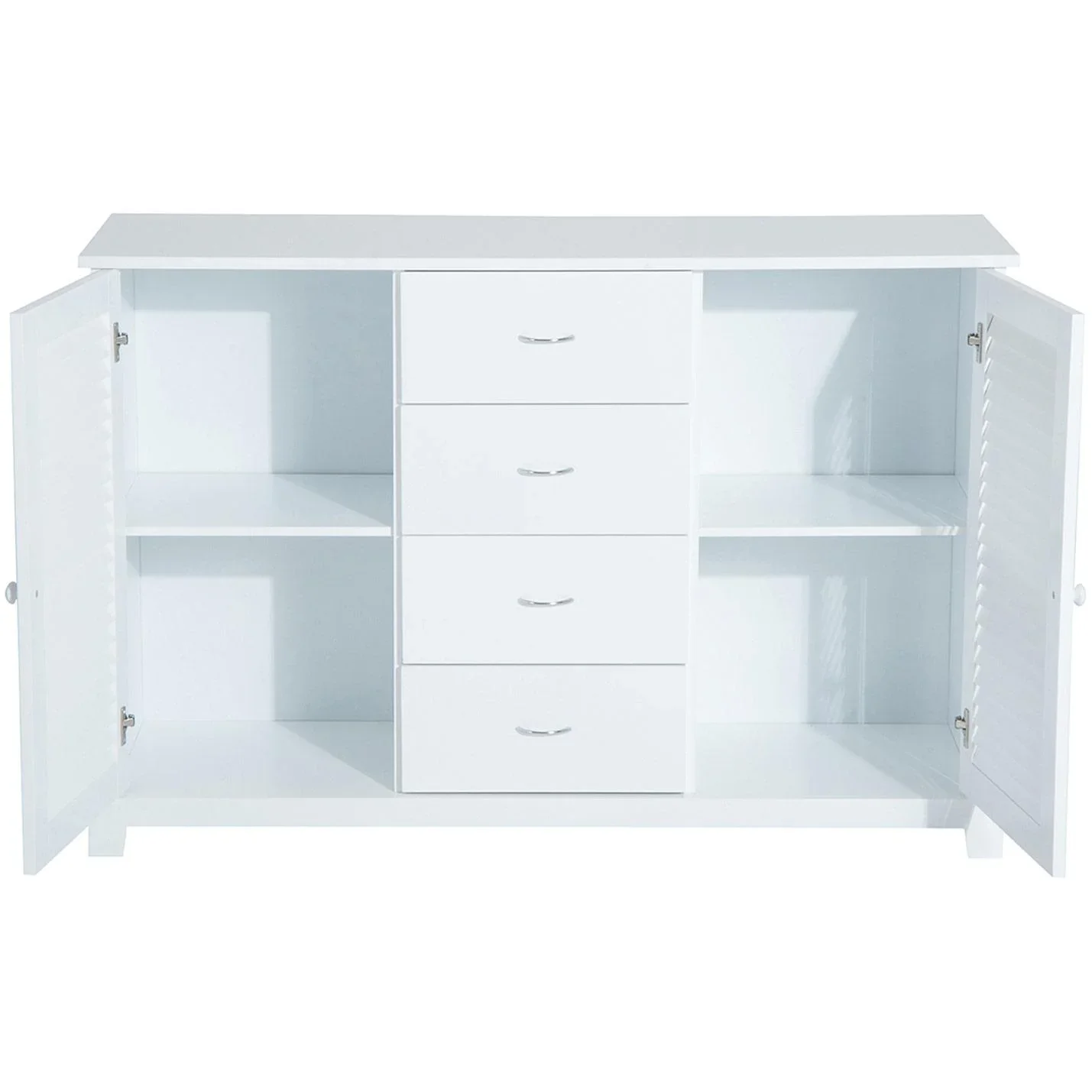 Sideboard Kommode Lamellentür Weiß - 3