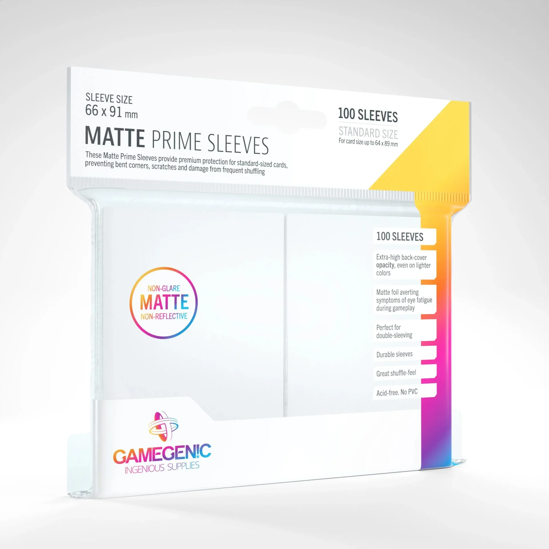 Matte Prime Sleeves White - 100 Stück Kartenhüllen 66 x 91 mm - 0