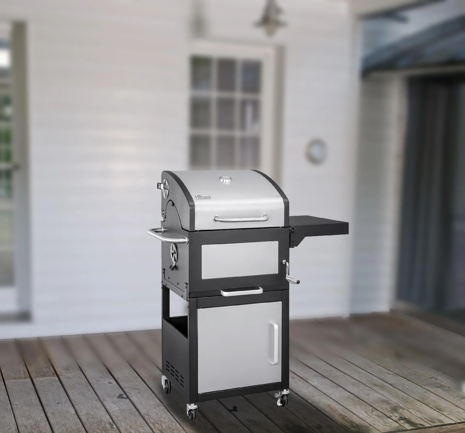 Holzkohlegrill, Grillwagen, 114 cm - 4