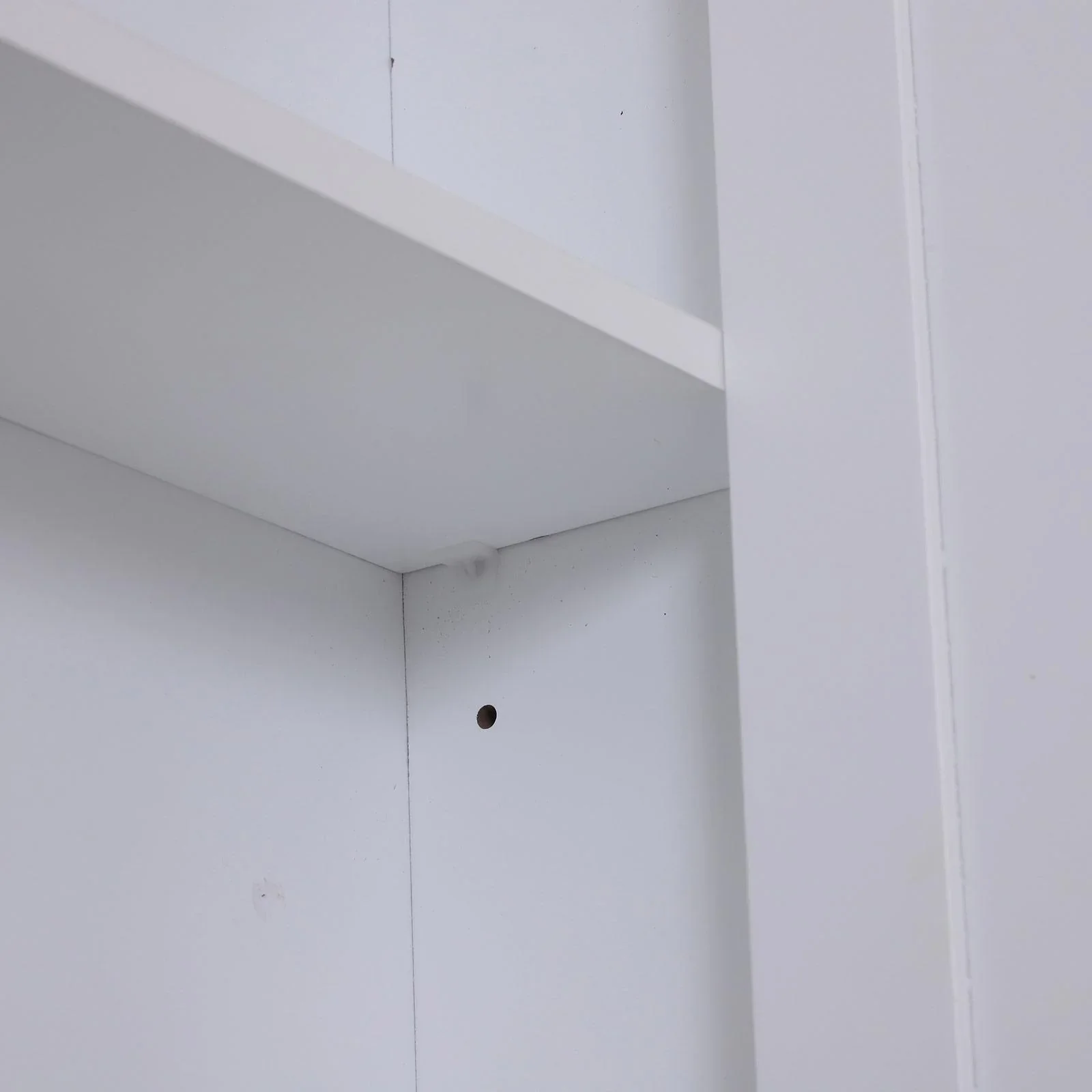 Badschrank Küchenschrank Hängeschrank Wandschrank vestellbarer Einlegeboden 3 x Fach Holz Weiß 53 x 14,5 x 50,5 cm - 2