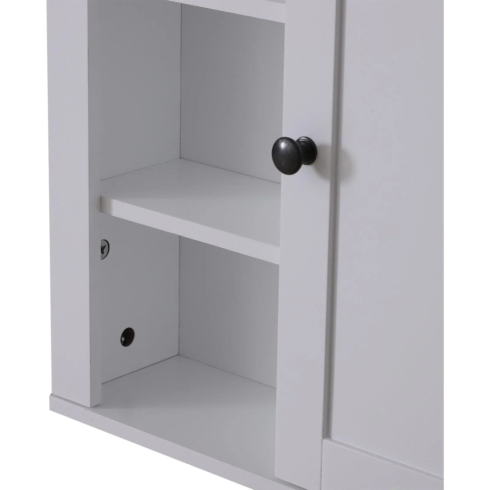 Badschrank Küchenschrank Hängeschrank Wandschrank vestellbarer Einlegeboden 3 x Fach Holz Weiß 53 x 14,5 x 50,5 cm - 4