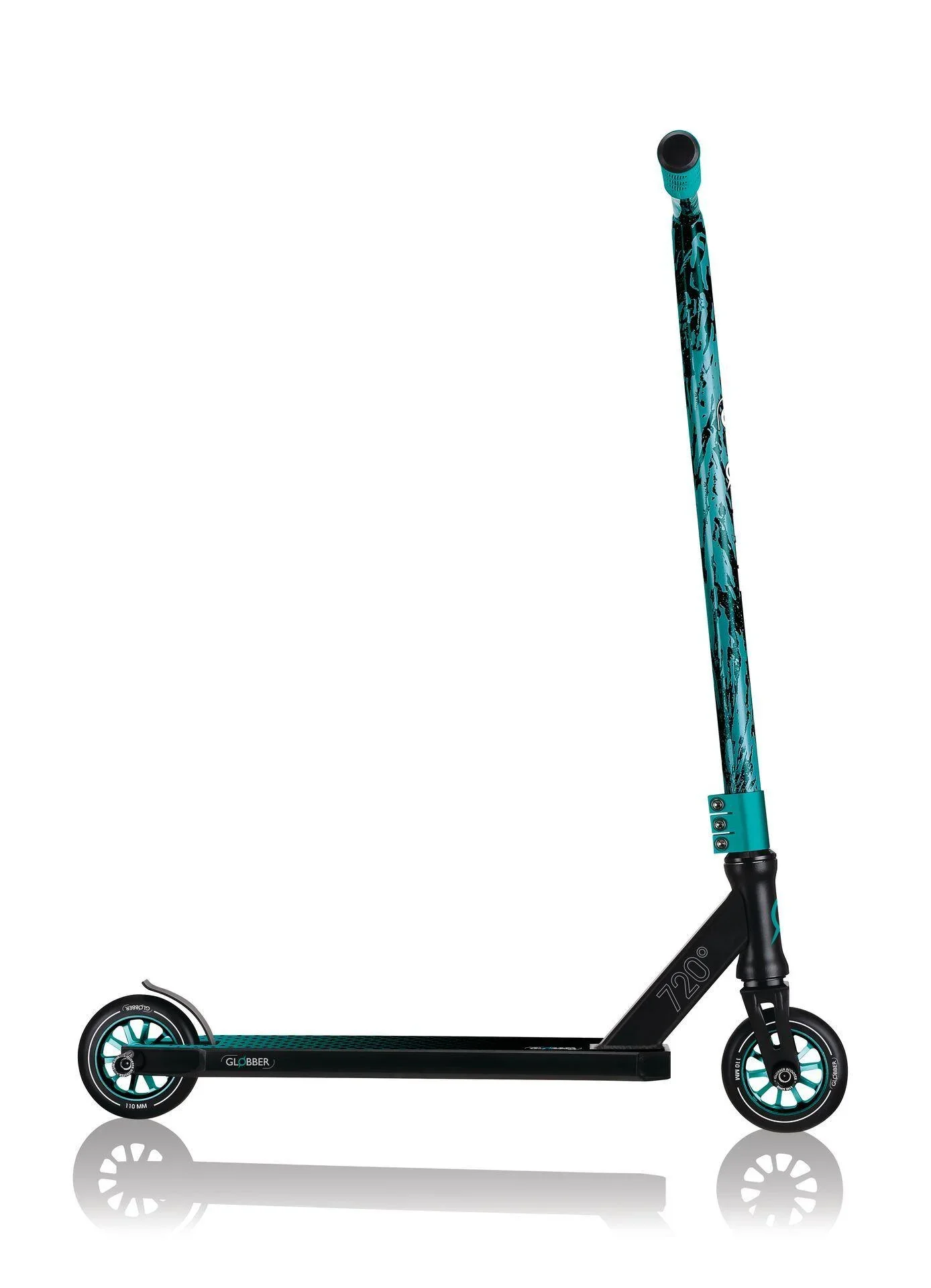 STUNTSCOOTER GS 720   Freestyle Kickroller, 110 mm, ABEC 7, verstärkter Lenker, 360°-Lenkung, schwarz-türkis - 1