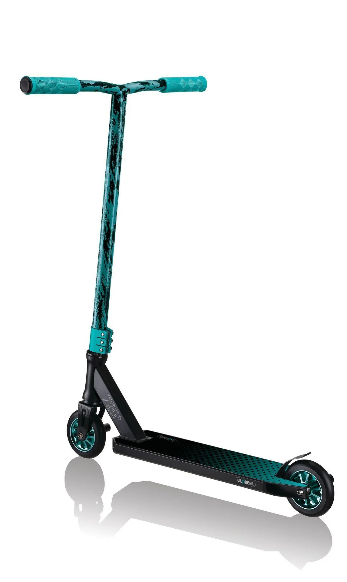 STUNTSCOOTER GS 720   Freestyle Kickroller, 110 mm, ABEC 7, verstärkter Lenker, 360°-Lenkung, schwarz-türkis - 3