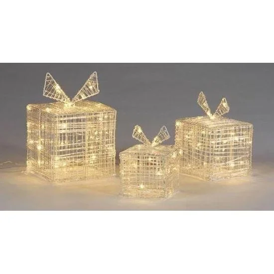 Weihnachtsbeleuchtung Geschenkbox 90 LED 3 Stück in verschiedenen Größen - 1