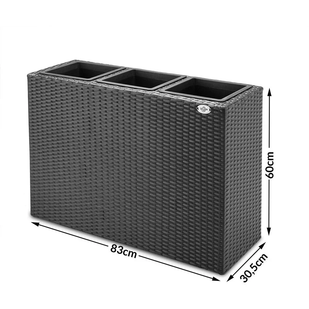 Stehender Blumentopf schwarz 83x30,5x60cm - 4