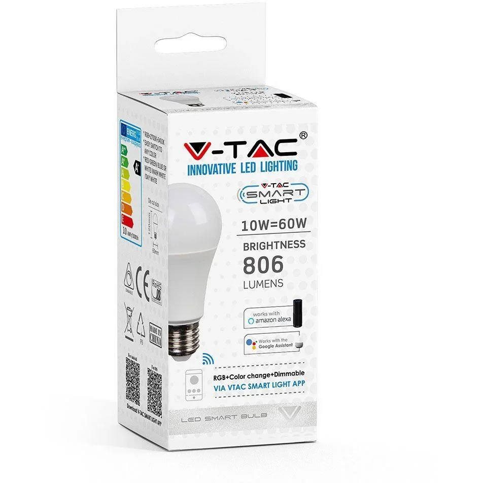 VT-5119 LED WiFi intelligente Lampe - 10W - RGB+W - E27 - 3