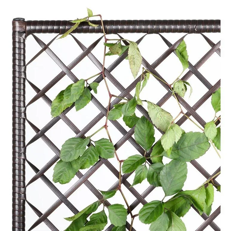 Polyrattan Pflanzgefäß mit Spalier Braun - 4