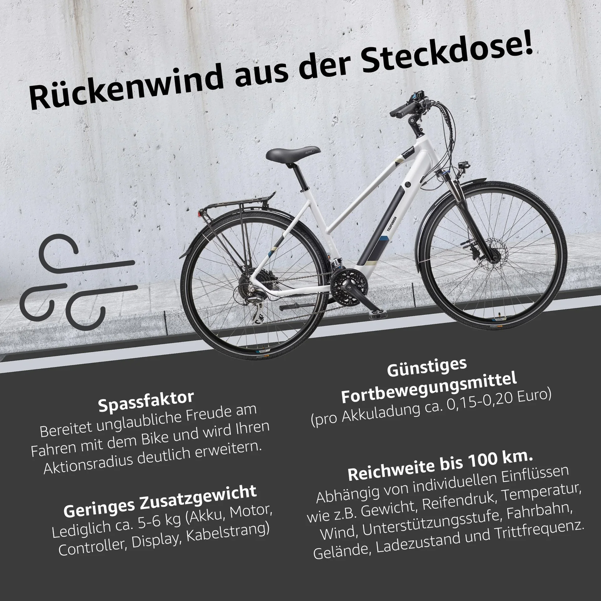 Damen Alu Trekking E-Bike, 28 Zoll, Rahmenhöhe 50 cm, 24-Gang Kettenschaltung, kreide, XC940 Expedition - 5