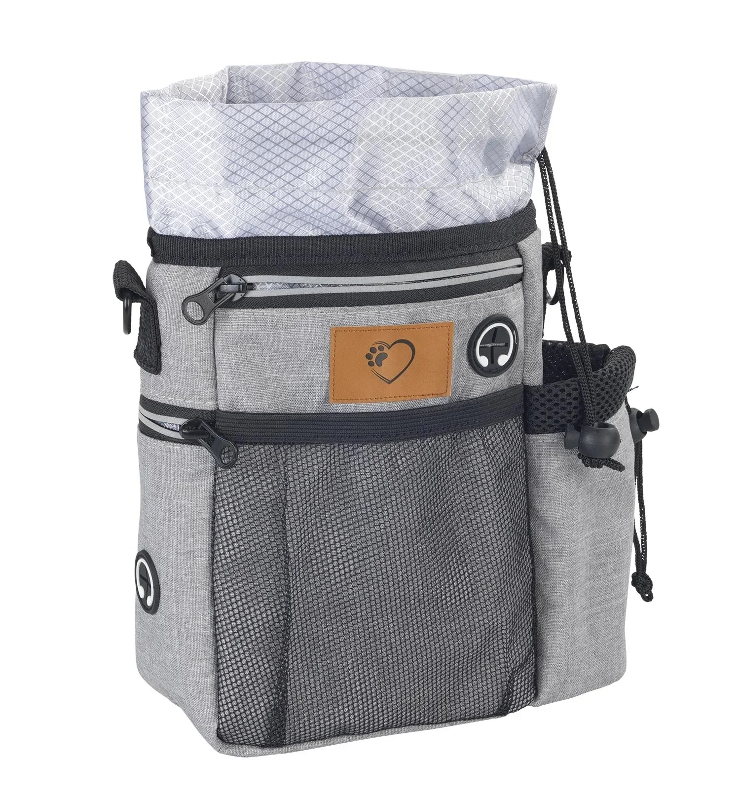 Futterbeutel "Gassi-Geh-Organizer", Umhängetasche mit Trageriehmen, Grau - 6