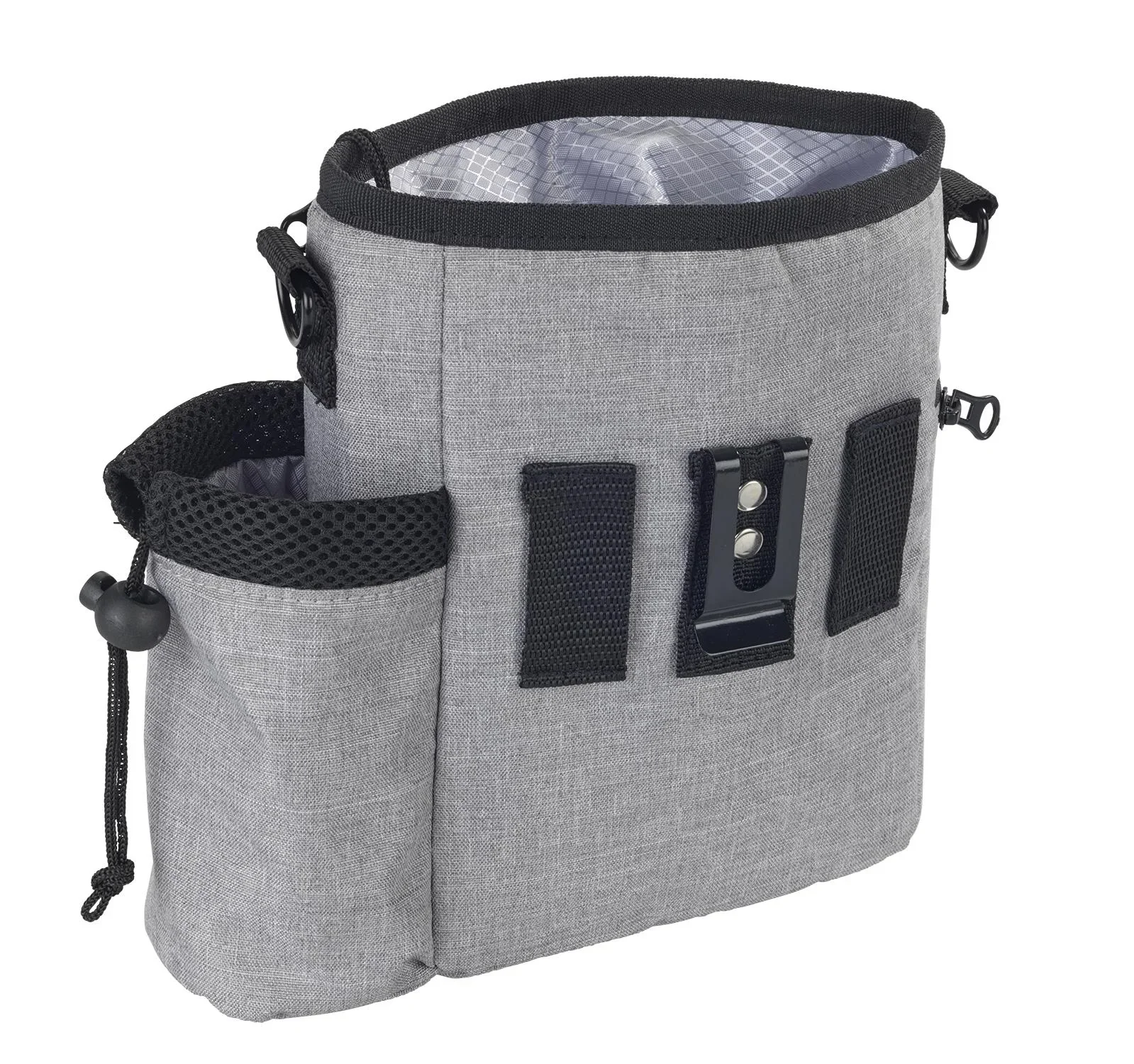 Futterbeutel "Gassi-Geh-Organizer", Umhängetasche mit Trageriehmen, Grau - 7