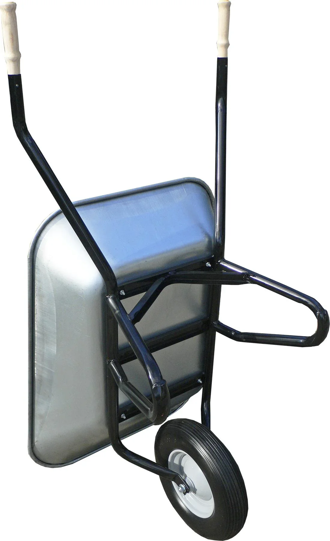 Flachmuldenkarre "Gala", verzinkte Mulde, 95 Liter, 1 aufgeschäumtes Wflex-Rad - 1